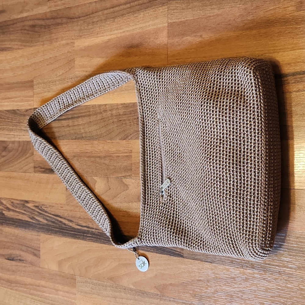 The Sak Taupe Brown Woven Crochet Shoulder Bag - Picture 10 of 15